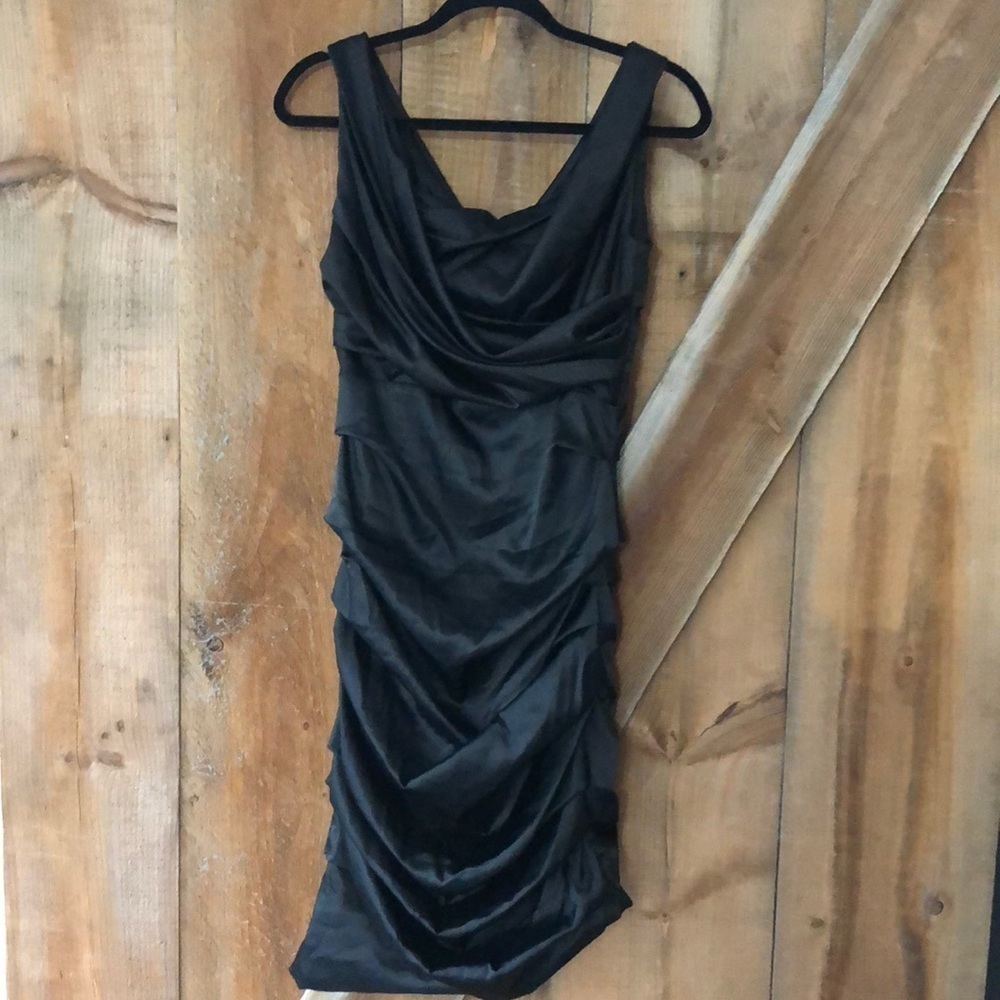 LE Chateau black satin dress size small